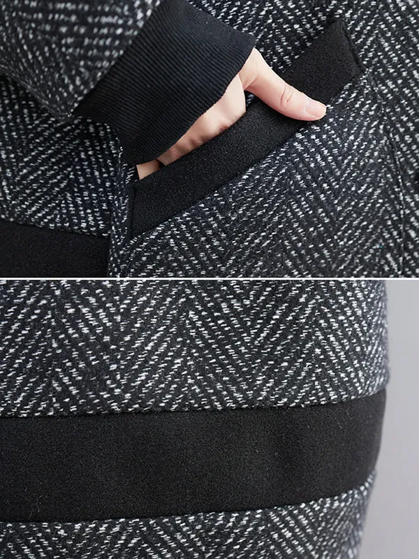 Original Creation Long Sleeves Loose Keep Warm Hooded Outerwear