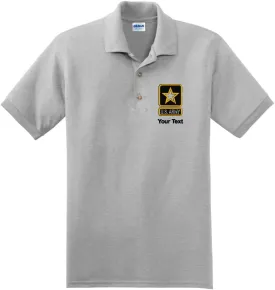 Personalized Custom Embroidered U.S. Army Star Design on Polo Shirt