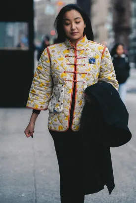 Quarter Sleeve Yellow Beige Outerwear