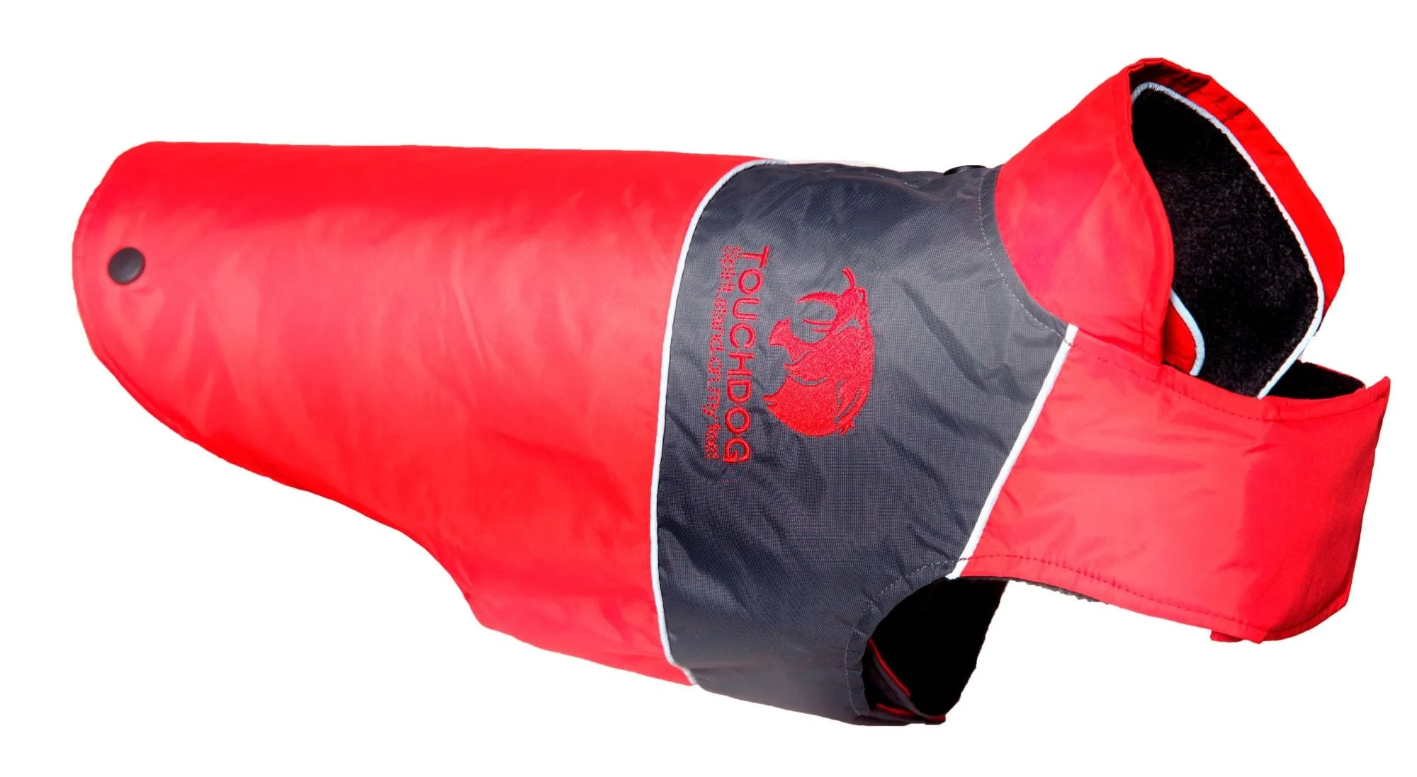 Touchdog Waterproof Convertible Dog Jacket-Red