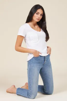 V NECK POCKET TEE