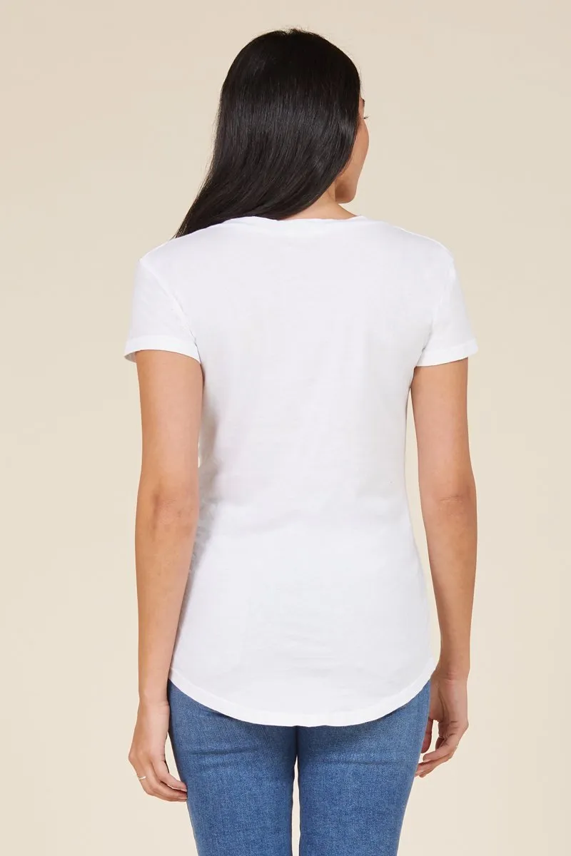 V NECK POCKET TEE