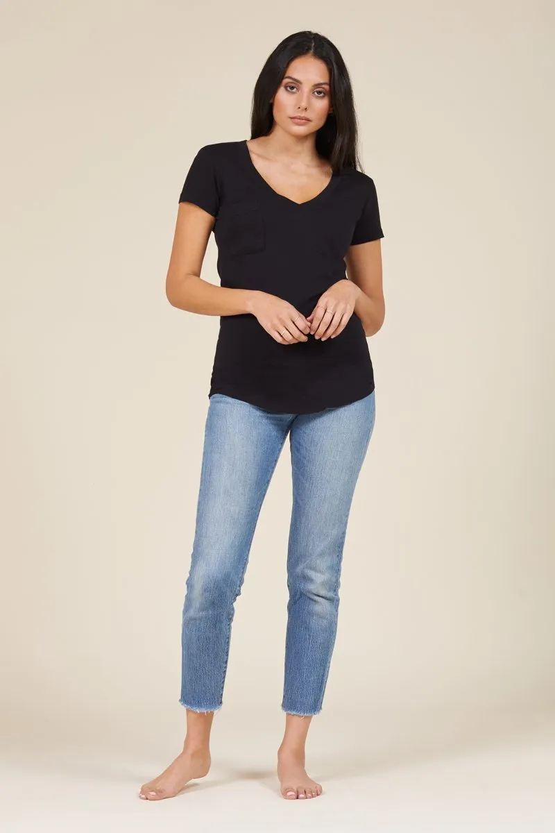 V NECK POCKET TEE