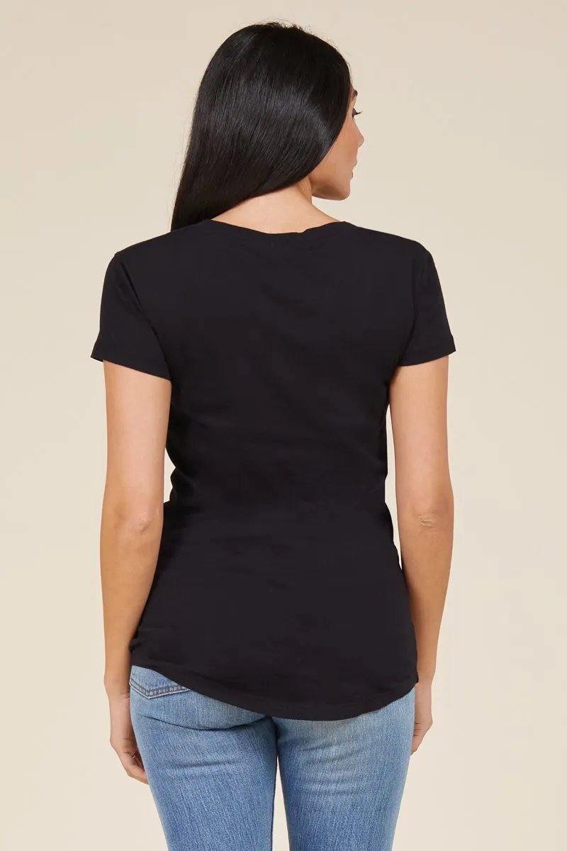 V NECK POCKET TEE