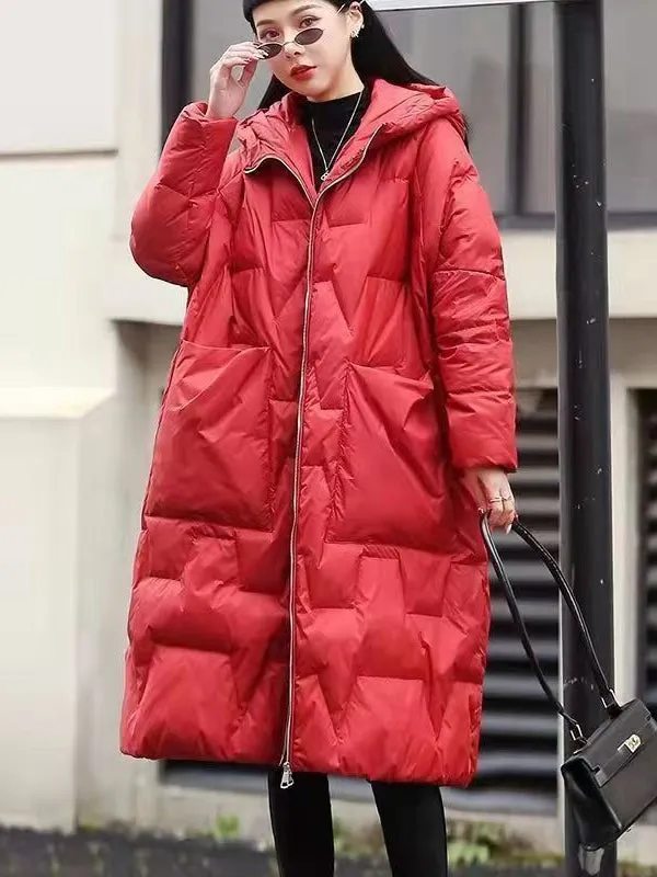 Vintage Loose Keep Warm Hooded Down Coat