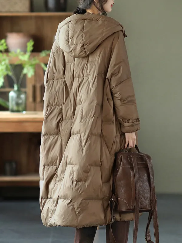 Vintage Loose Keep Warm Hooded Down Coat