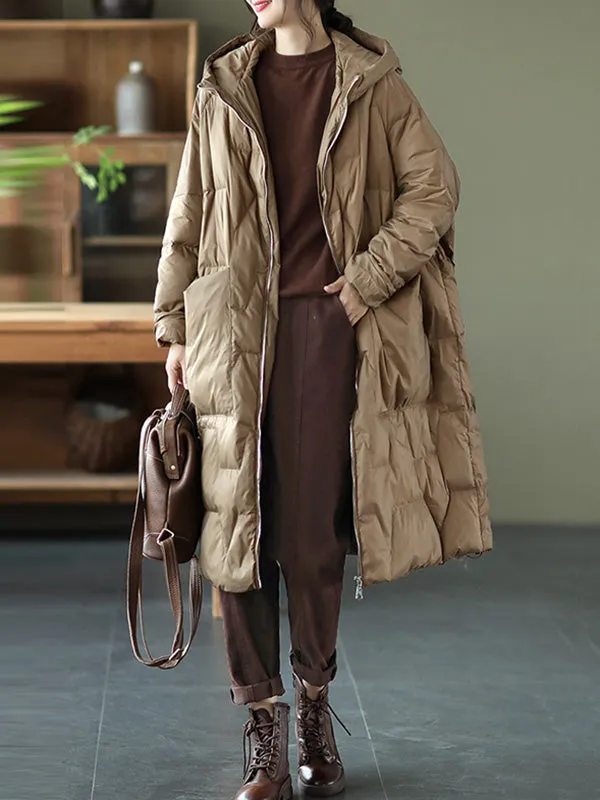 Vintage Loose Keep Warm Hooded Down Coat
