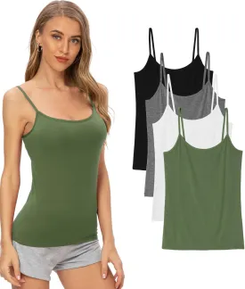 Vislivin Women's Basic Solid Camisole Adjustable Spaghetti Strap Tank Top