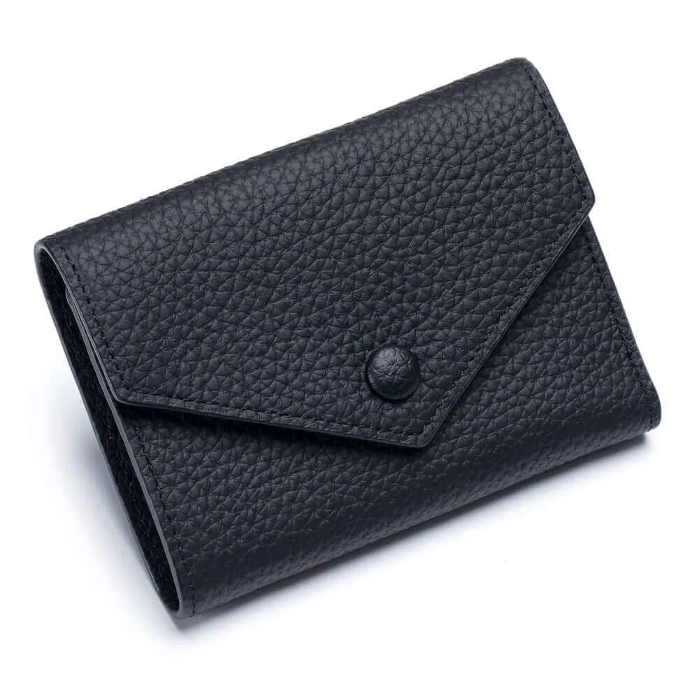Women's Leather Trifold Envelope Wallet - Stylish & Functional