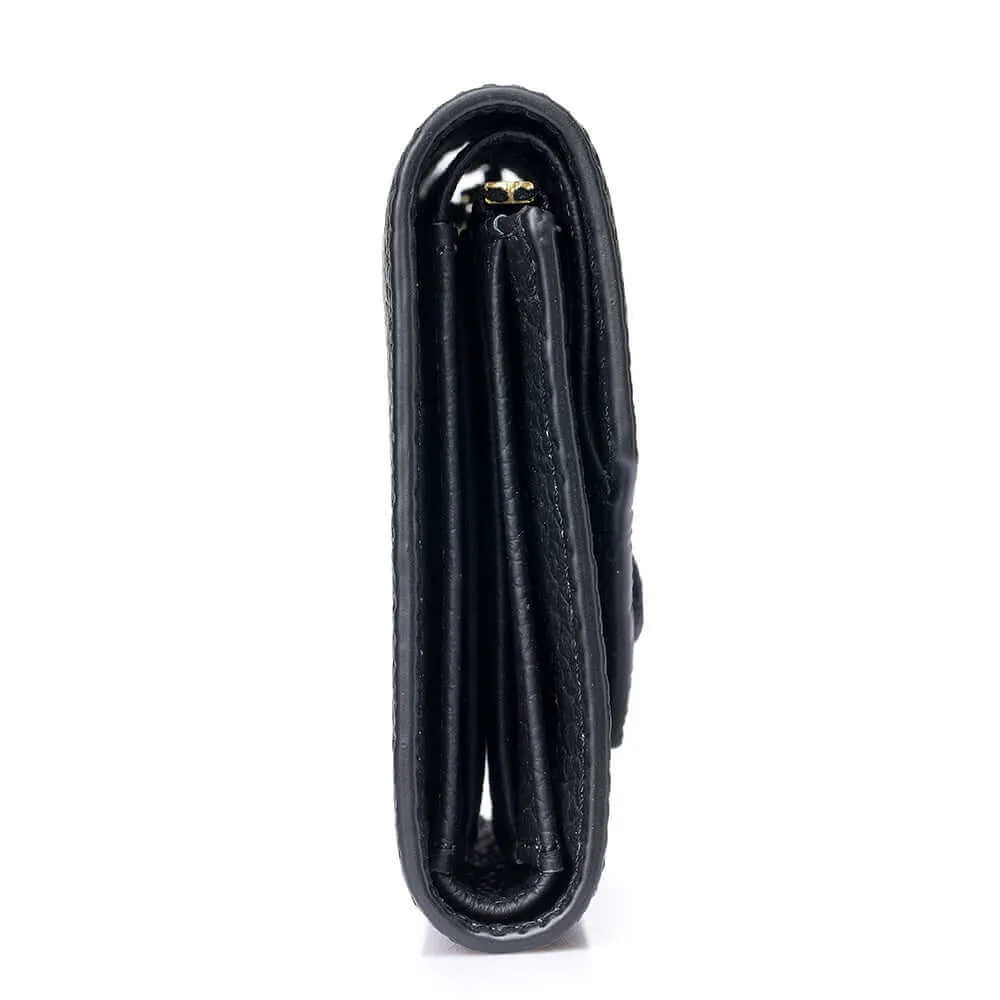 Women's Leather Trifold Envelope Wallet - Stylish & Functional
