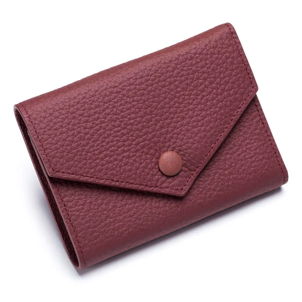 Women's Leather Trifold Envelope Wallet - Stylish & Functional
