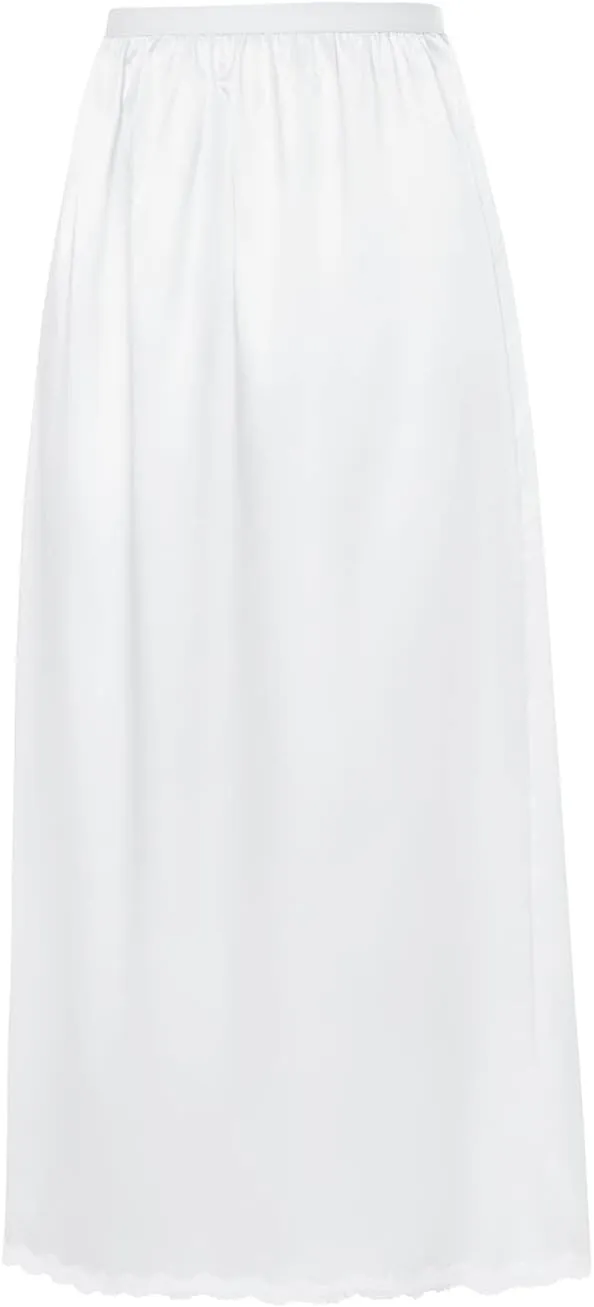 Womens Satin Half Slip Underskirt Elastic Waist Inner Lining for Midi Skirt Long Lace Underskirt for Dresses
